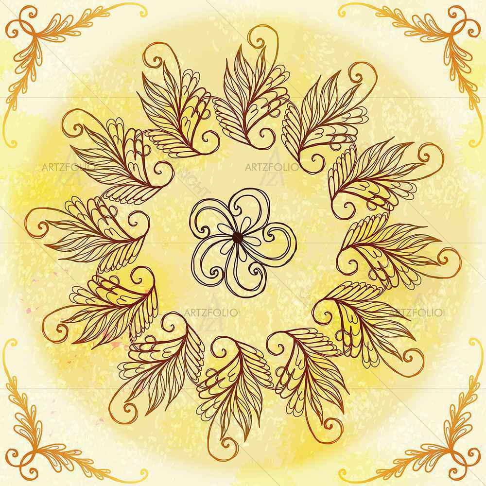Ethnic Circular Ornament D4 — custom-size art design 5007585