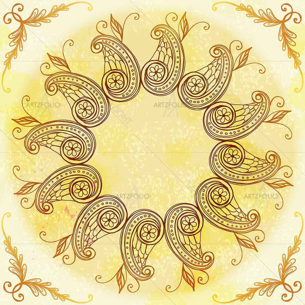 Ethnic Circular Ornament D5 — Devotional custom art by ArtzFolio