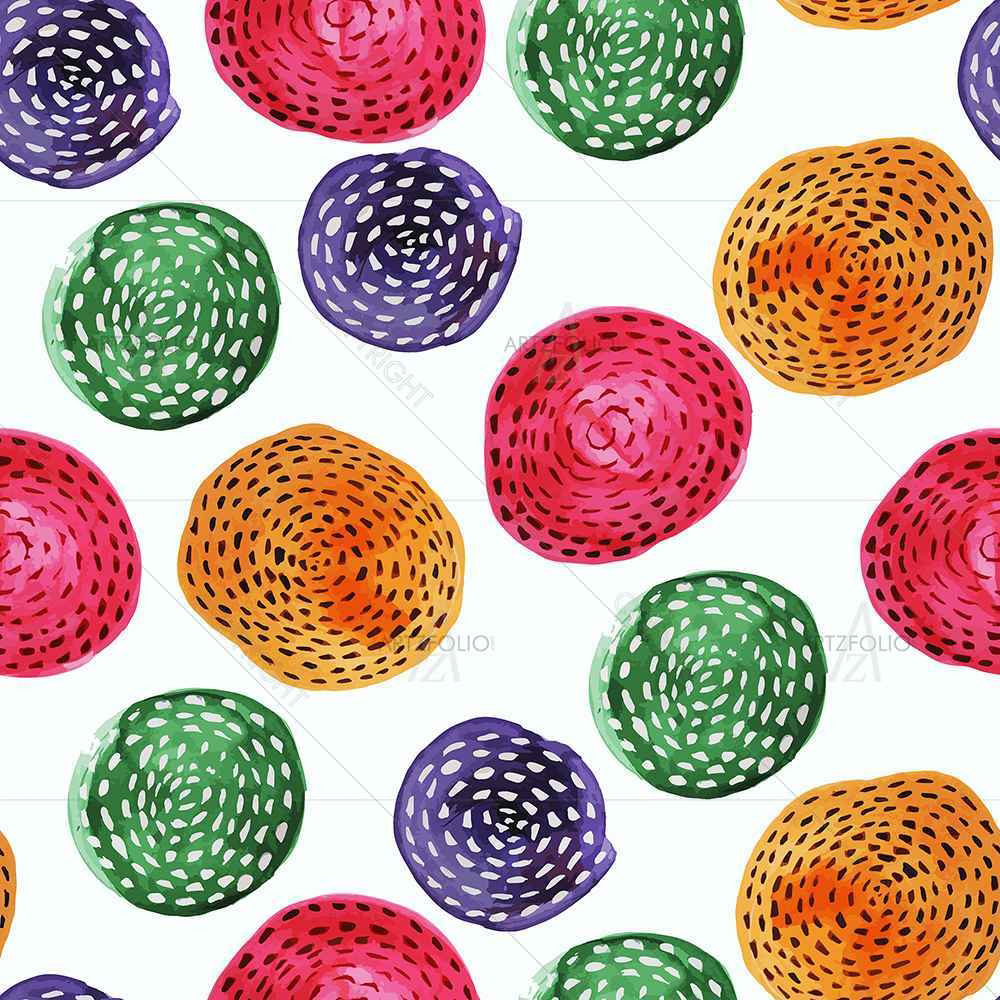 Watercolor Circles D5 — Abstract custom art by ArtzFolio