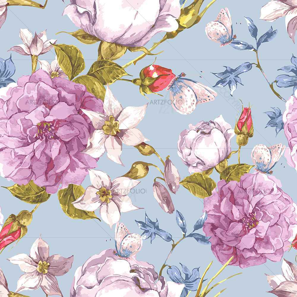 Floral Roses D1 — custom-size art design 5007625