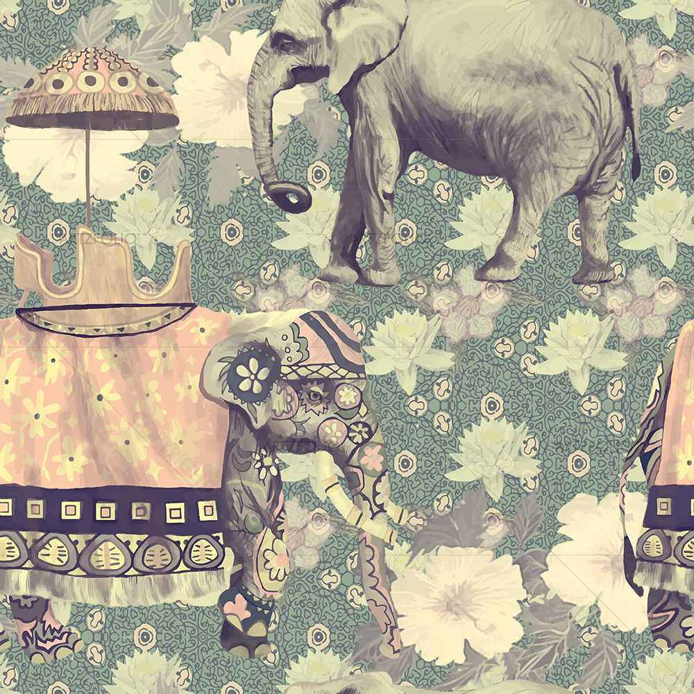 Elephant Pattern D3 — custom-size art design 5007630
