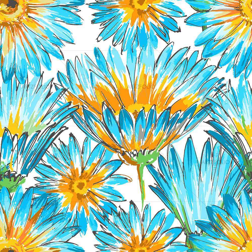 Budding Flowers D2 — custom-size art design 5007649