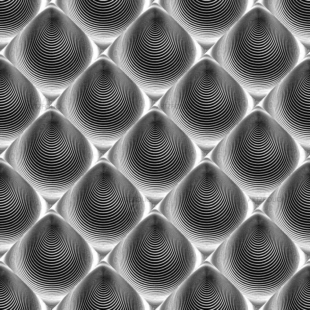 Monochrome Cone Illusion — Abstract custom art by ArtzFolio