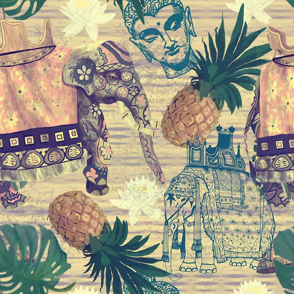 Elephant Pattern D5 — custom-size art design 5007663