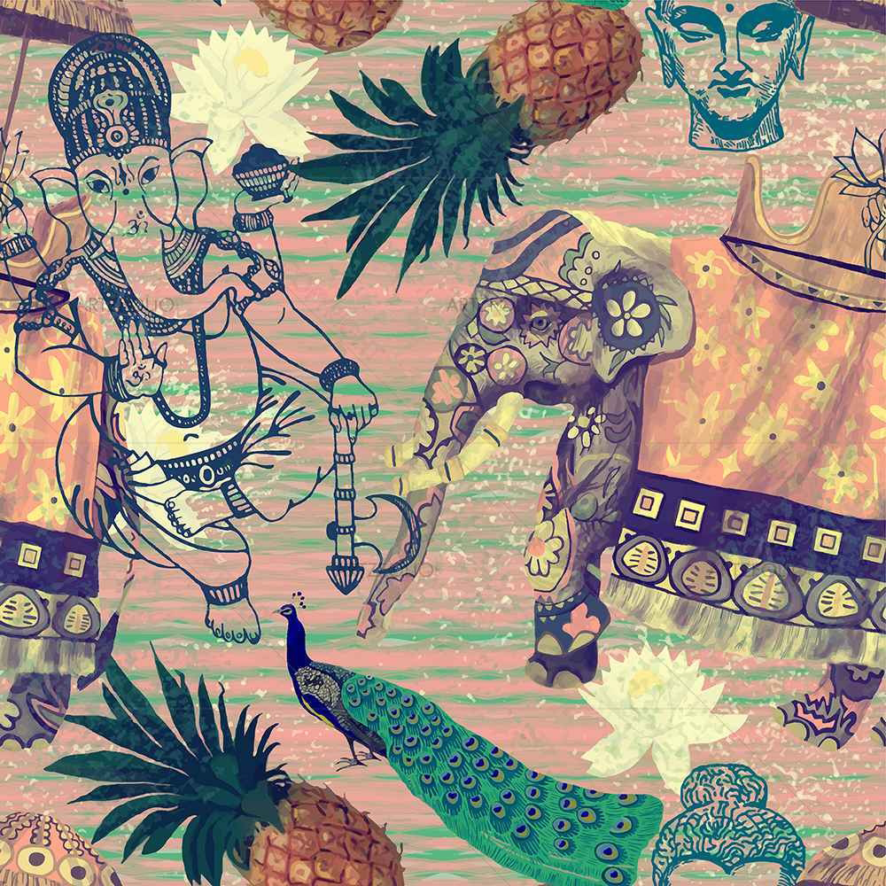 Elephant Pattern D6 — custom-size art design 5007664