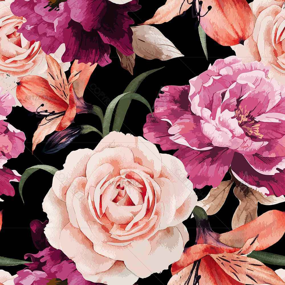 Roses D1 — Botanical custom art by ArtzFolio