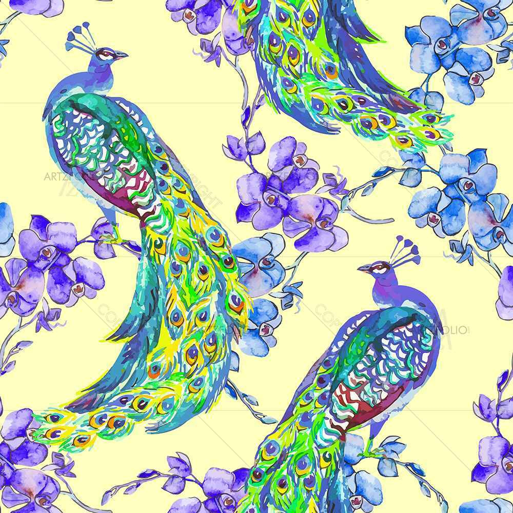 Tropical Pattern D2 — Botanical custom art by ArtzFolio