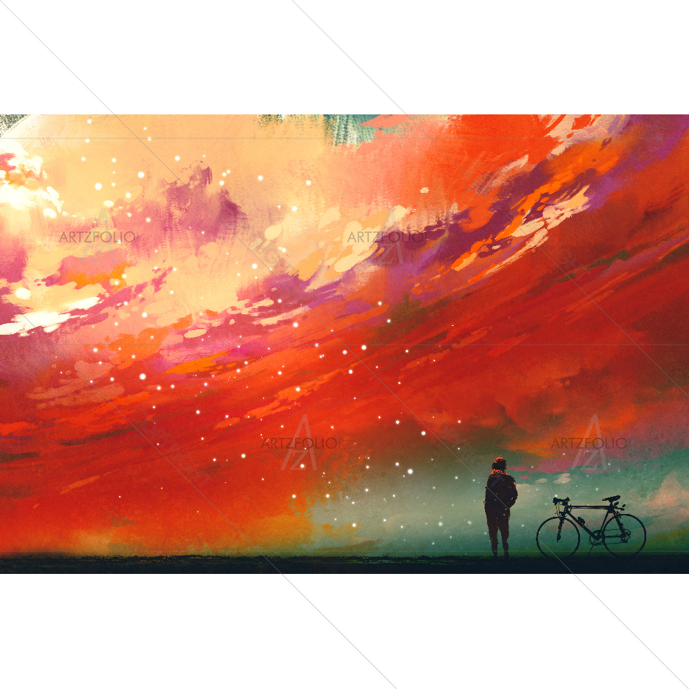 Man With Bicycle — Automobiles custom art by ArtzFolio