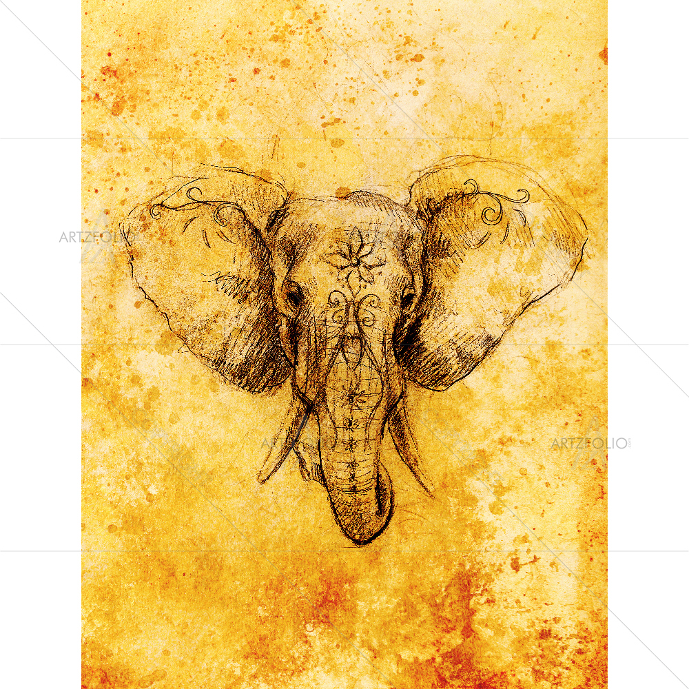 Elephant Drawing D1 — custom-size art design 5007712