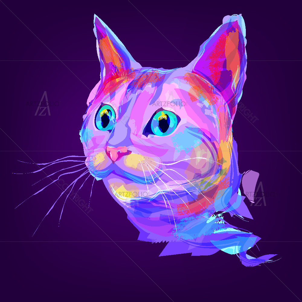 Cat Portrait D3 — custom-size art design 5007721