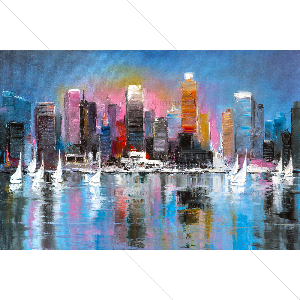 Leisure Time In A Coastal City — custom-size art design 5007724