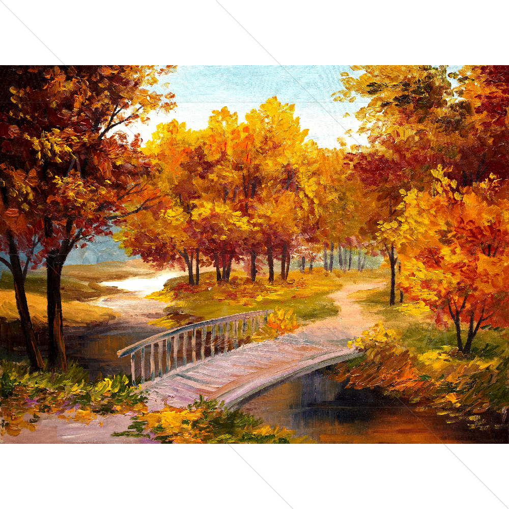 Bridge over the River — Botanical custom art by ArtzFolio