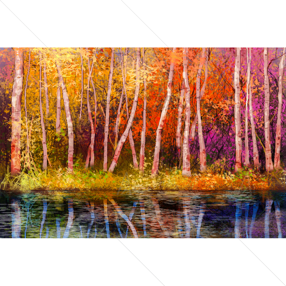 Landscape Autumn Trees — custom-size art design 5007738