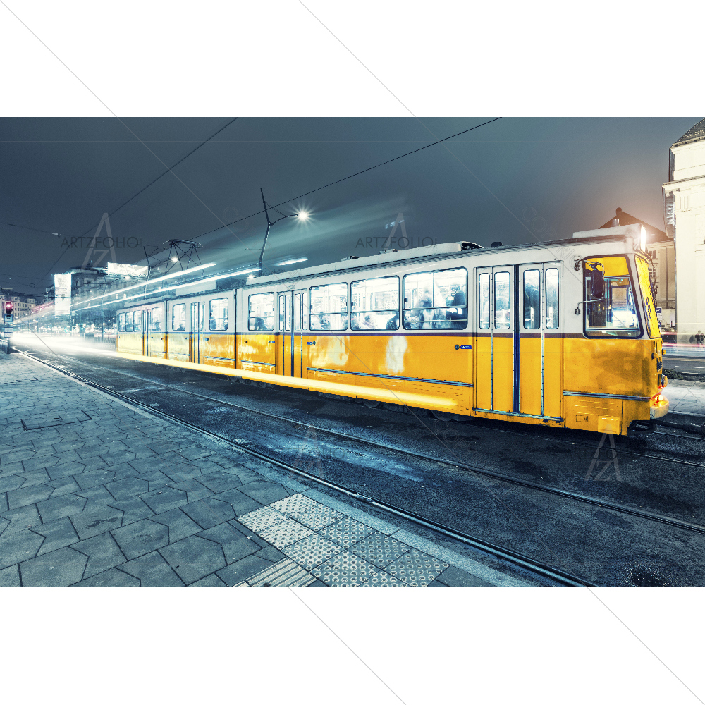 Old Tram, Budapest, Hungary — Ancient custom art by ArtzFolio