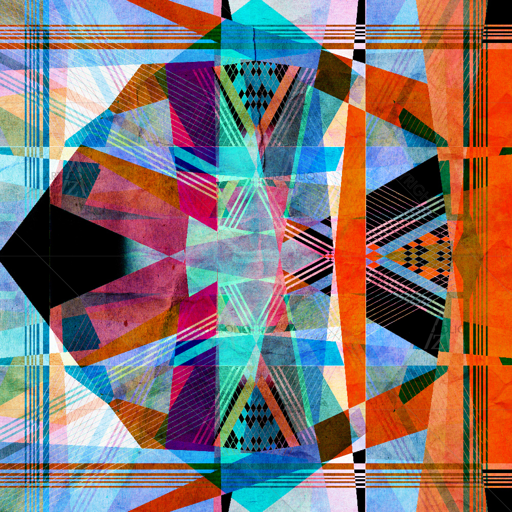 Bright Colorful Abstract With Geometric Elements — custom-size art design 5007762
