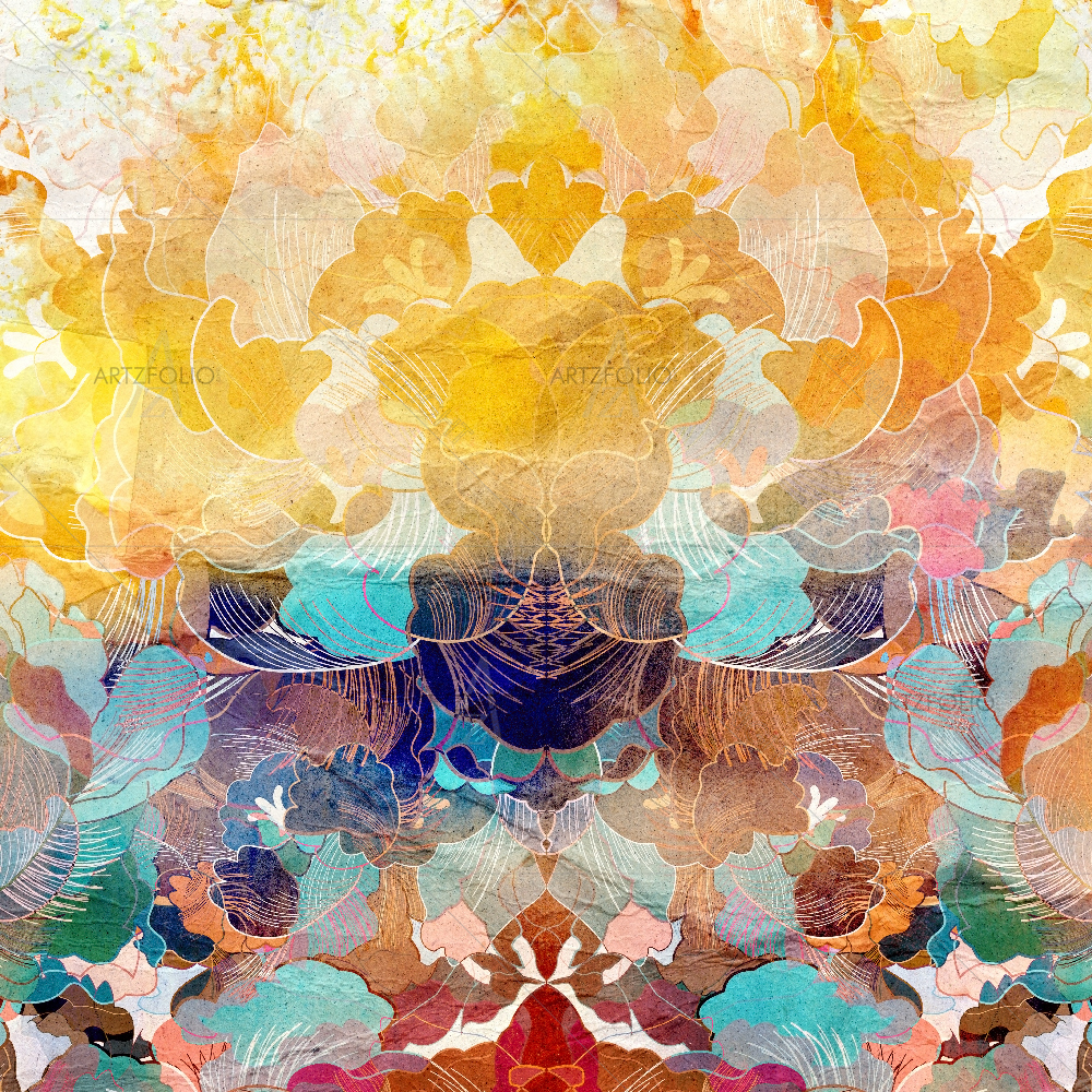 Watercolor Geometric Elements D1 — Abstract custom art by ArtzFolio