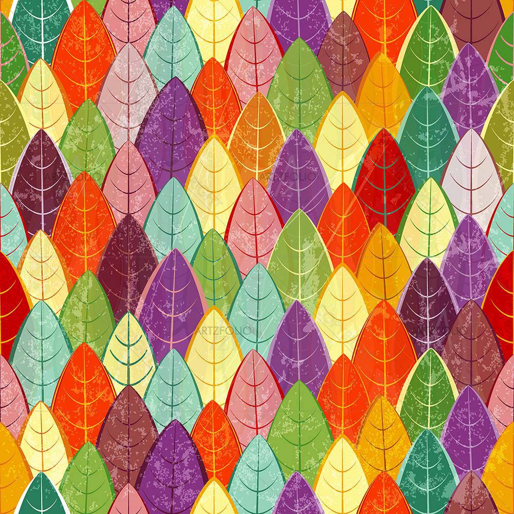 Colored Autumn Leaves D1 — custom-size art design 5007822