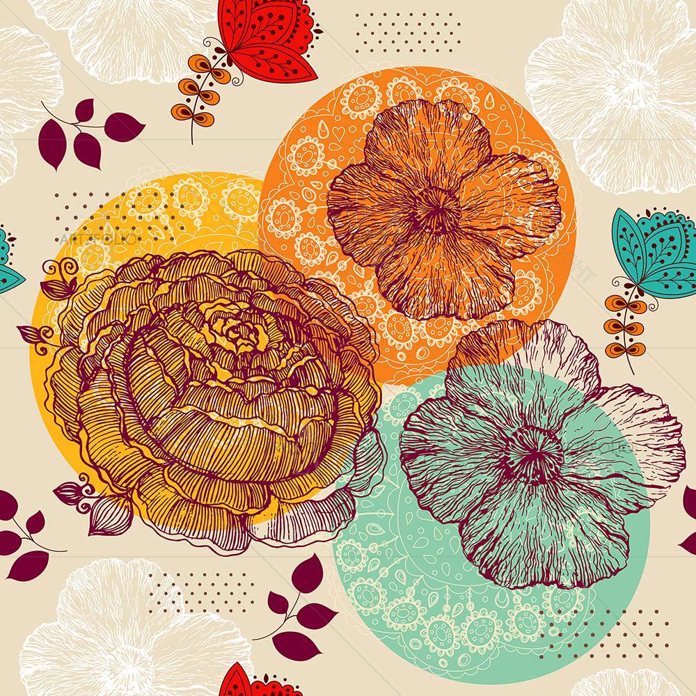 Floral Pattern D2 — custom-size art design 5007824