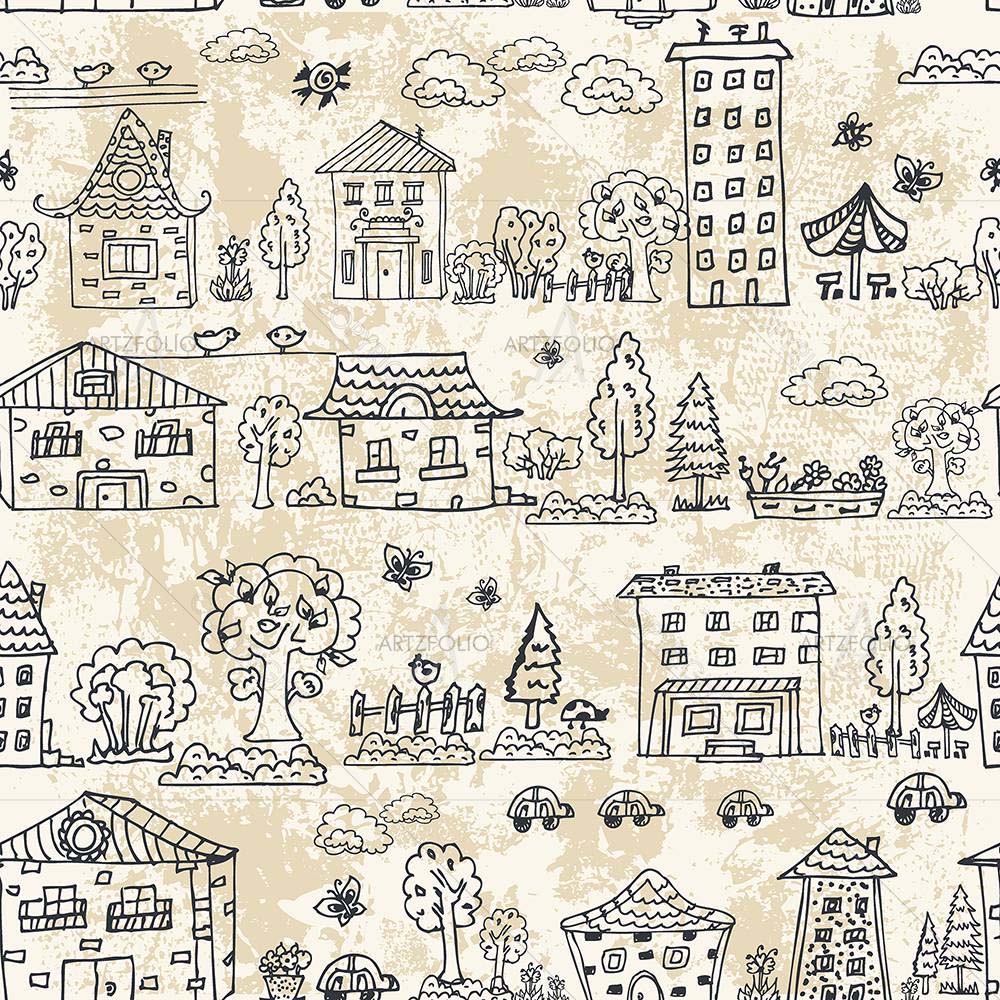 City Doodle Grunge D1 — Abstract custom art by ArtzFolio