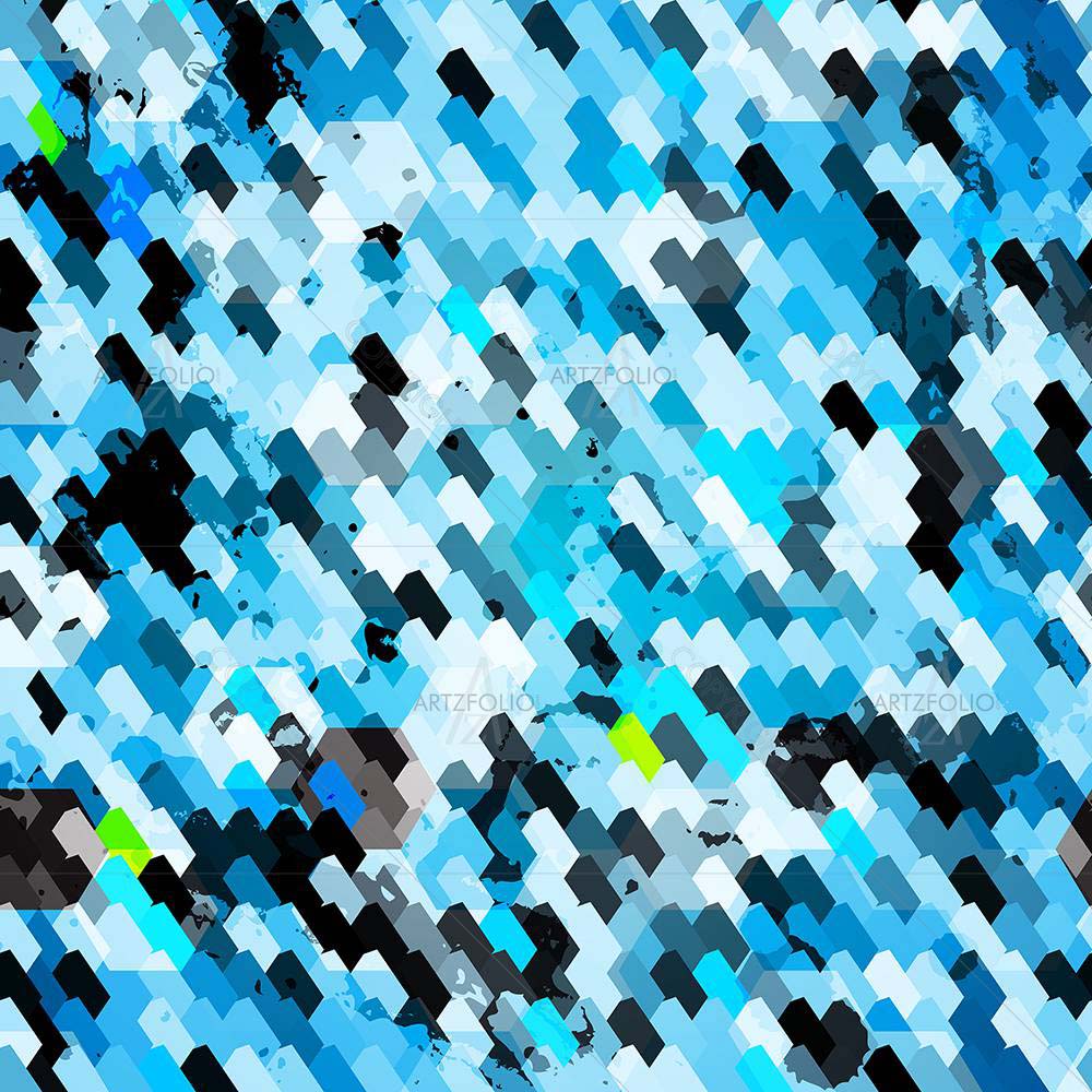 Blue Grunge Pattern — Abstract custom art by ArtzFolio