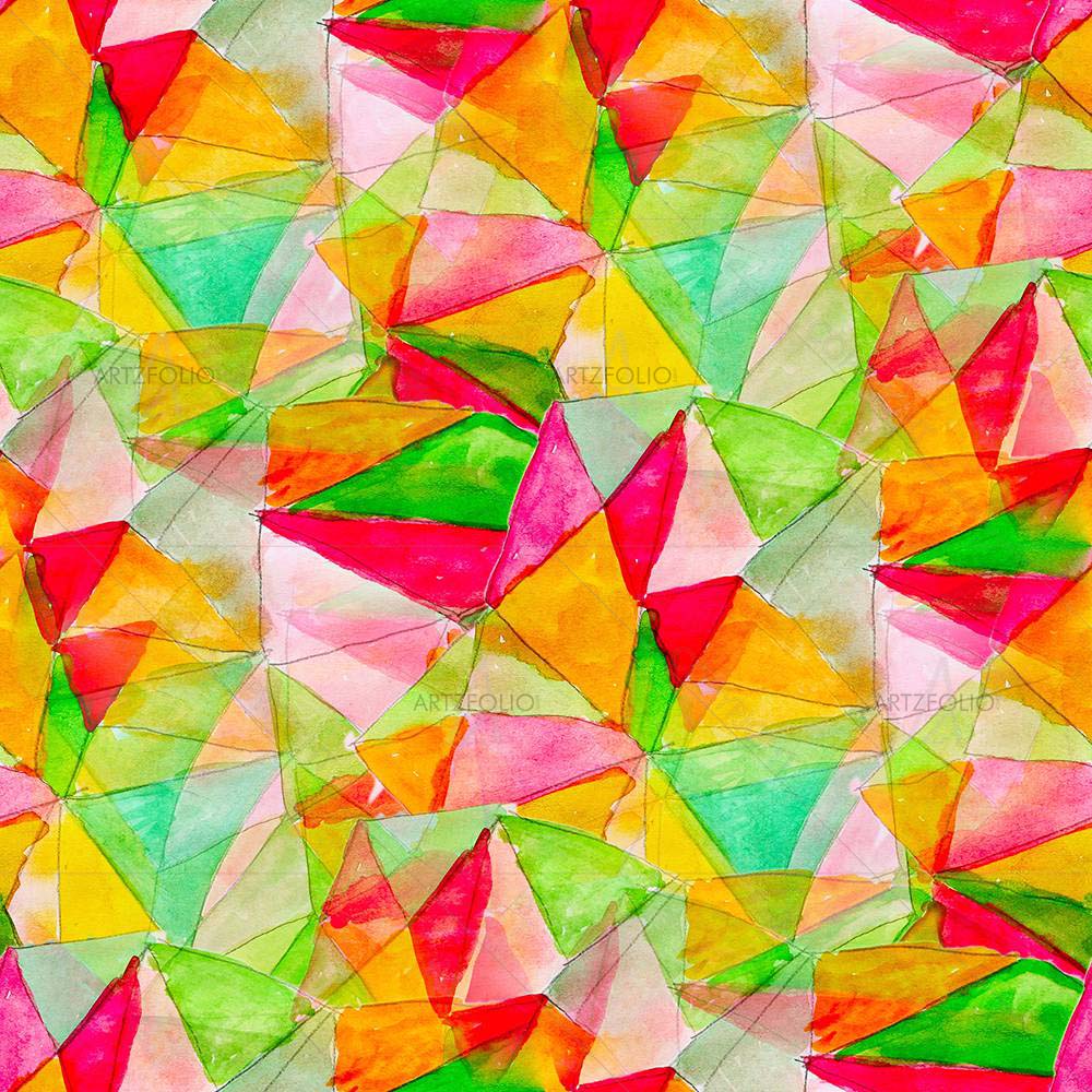 Watercolor Abstract Triangles — custom-size art design 5007838