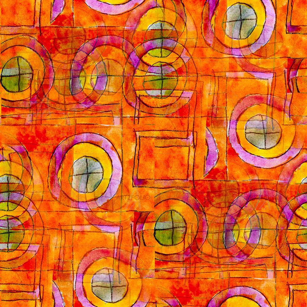 Orange Cubism Abstract — Cubism art