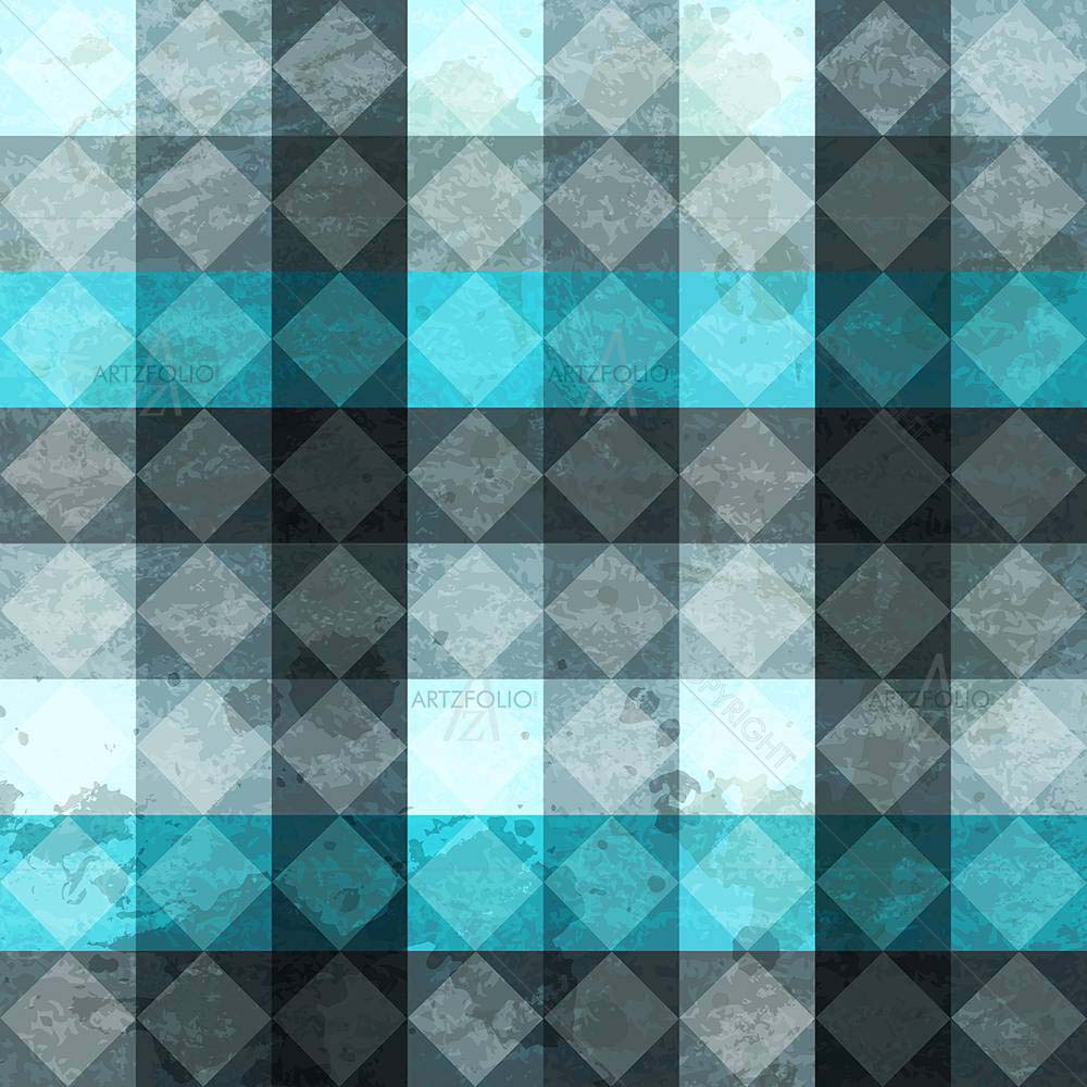 Blue Vintage Rombuses — Abstract custom art by ArtzFolio