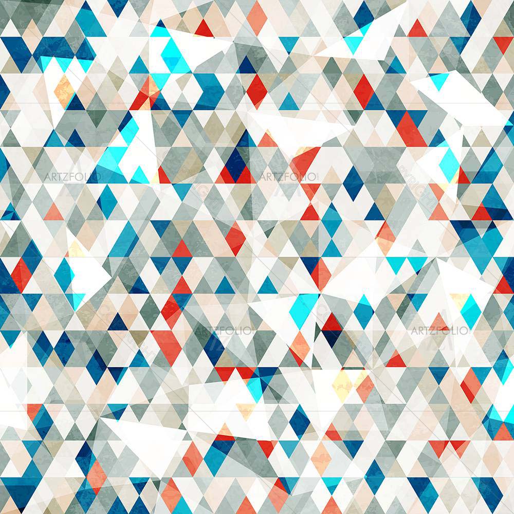 Blue Glass Triangles — Abstract custom art by ArtzFolio