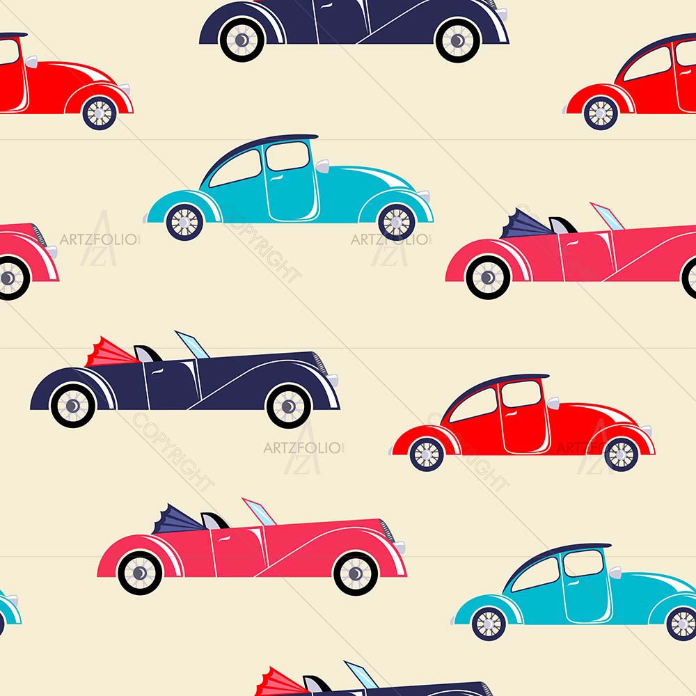 Retro Cars D1 — American custom art by ArtzFolio