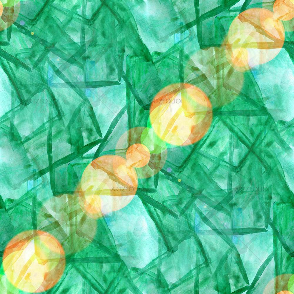 Abstract Watercolor Green Bokeh — custom-size art design 5007858