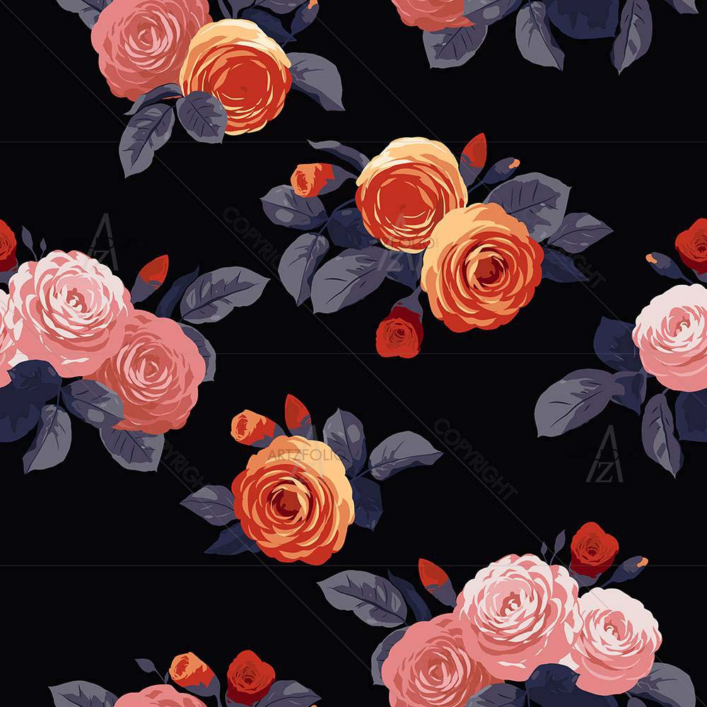 Floral Roses D2 — custom-size art design 5007894