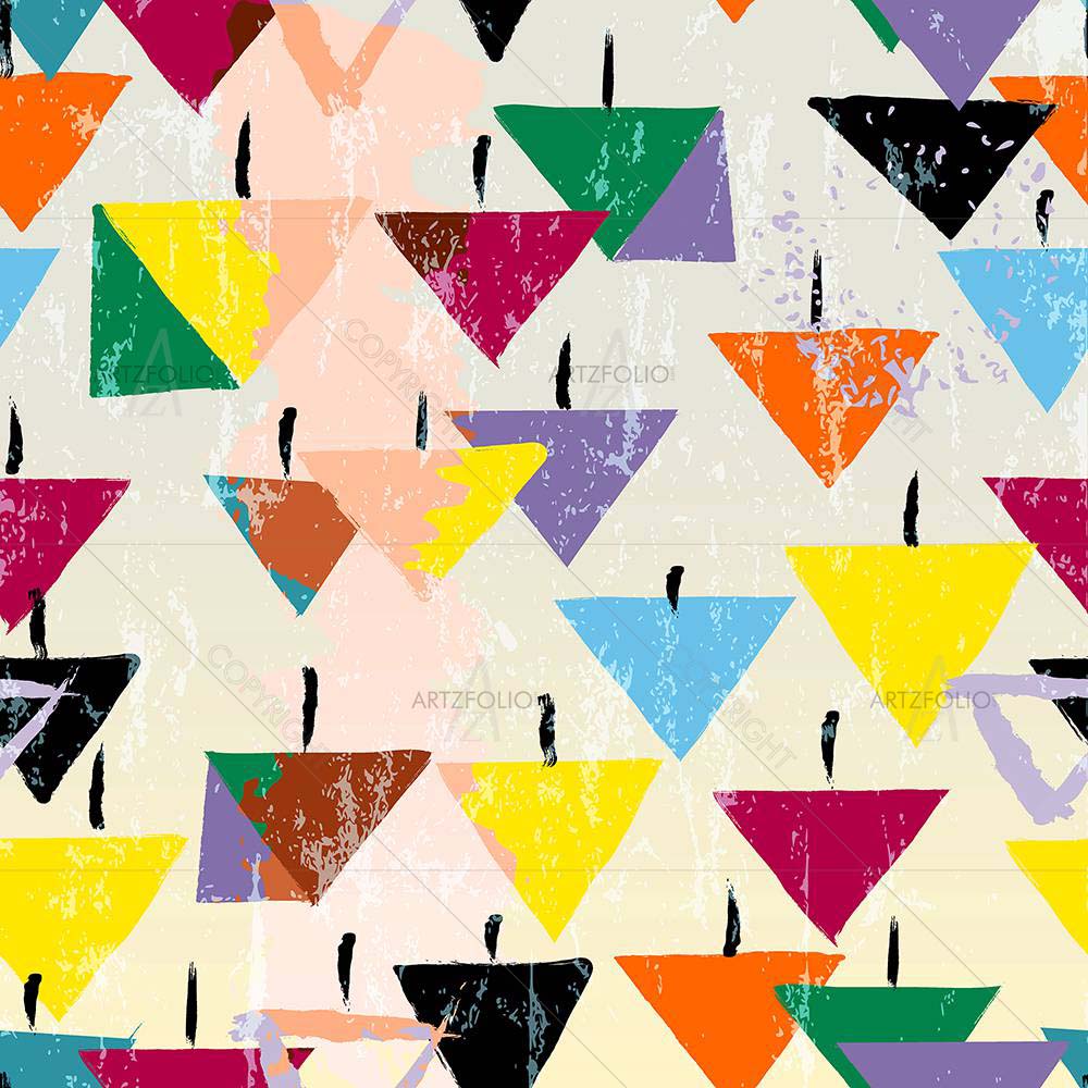 Strokes, Splashes And Triangles — custom-size art design 5007896