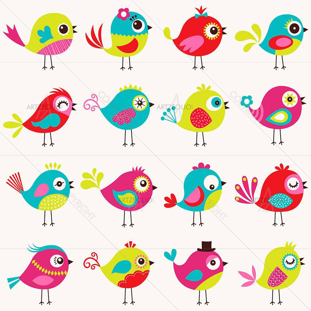 Colourful Chirping Birds — Animals custom art by ArtzFolio