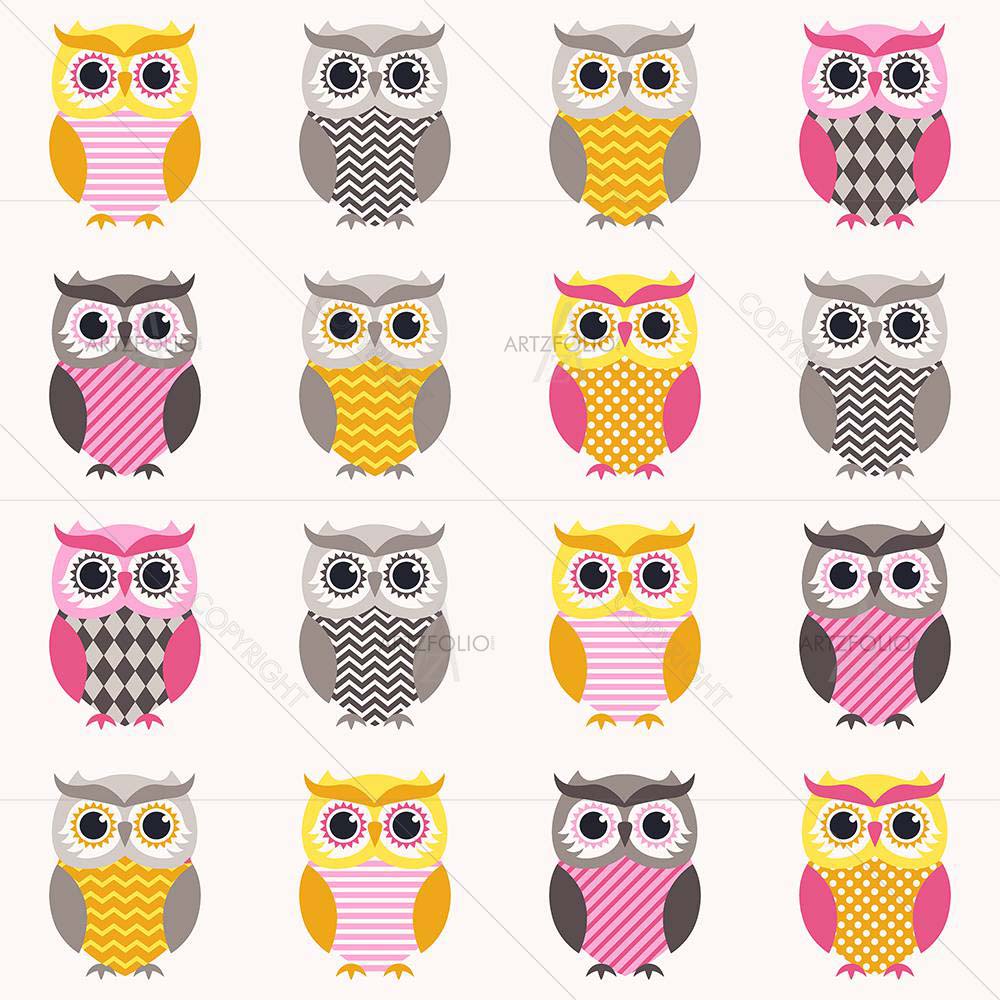 Owl Cartoon — Abstract custom art by ArtzFolio