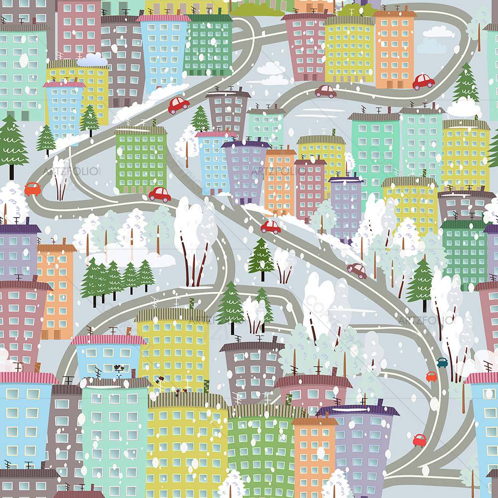 Winter Skyscrapers — custom-size art design 5007914