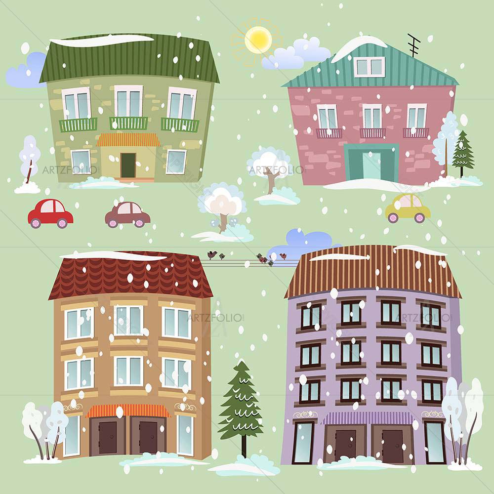Cute Houses D4 — Devotional custom art by ArtzFolio