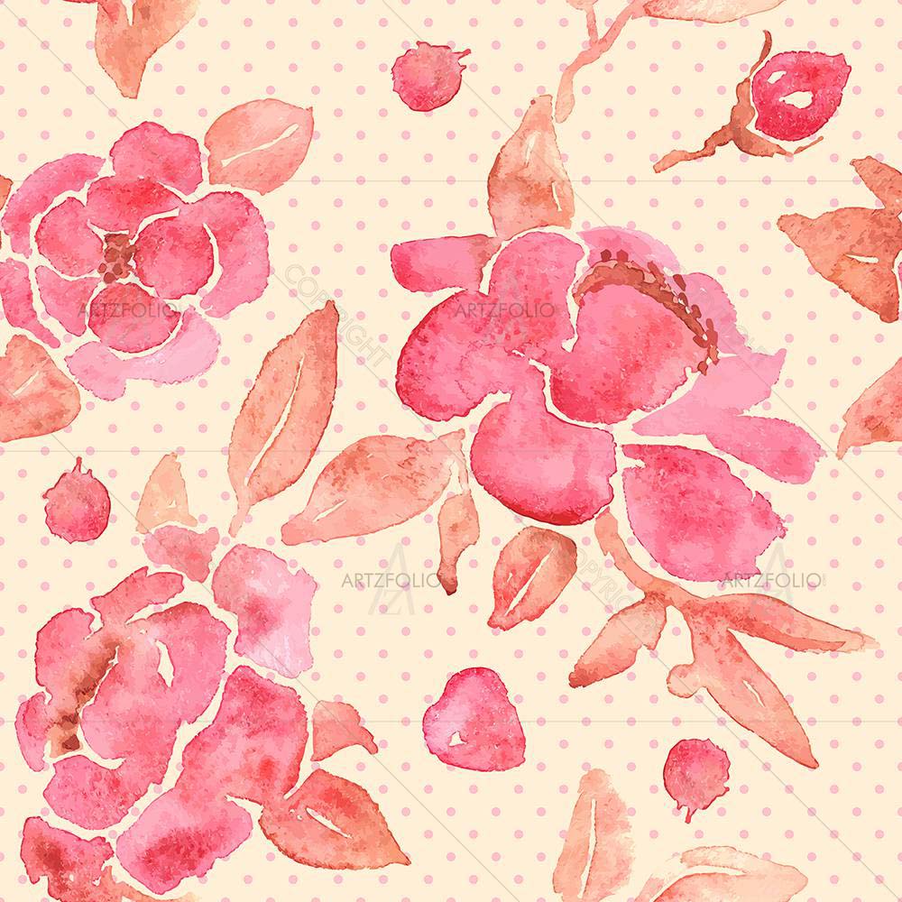 Watercolor Peony Flowers D1 — custom-size art design 5007926