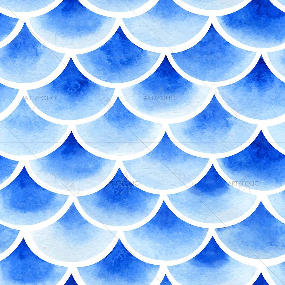 Retro Fish Scales — custom-size art design 5007939