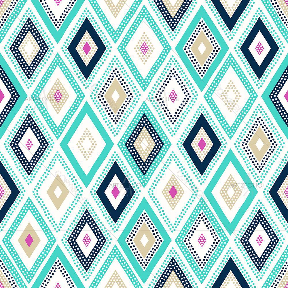 Dots Doodle Rhombus D2 — Abstract custom art by ArtzFolio