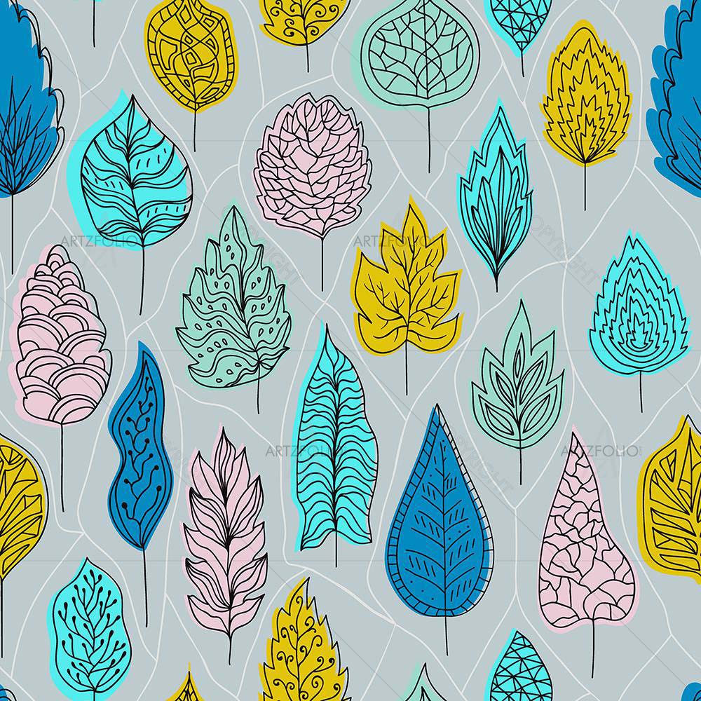 Colored Autumn Leaves D2 — custom-size art design 5007964