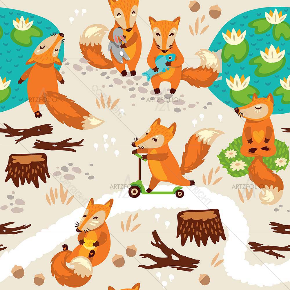 Cute Little Fox — custom-size art design 5008002