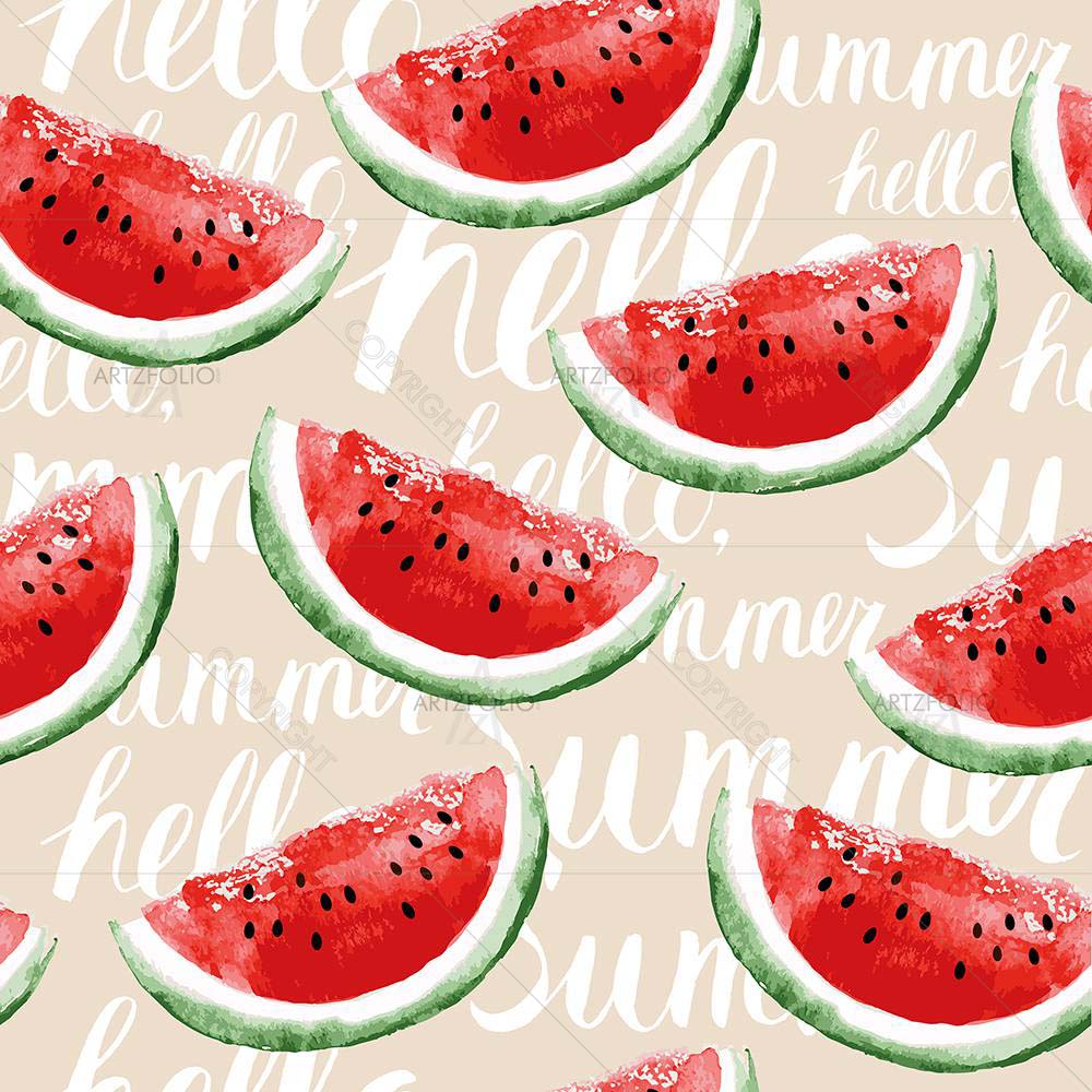 Watercolor Watermelons — custom-size art design 5008014