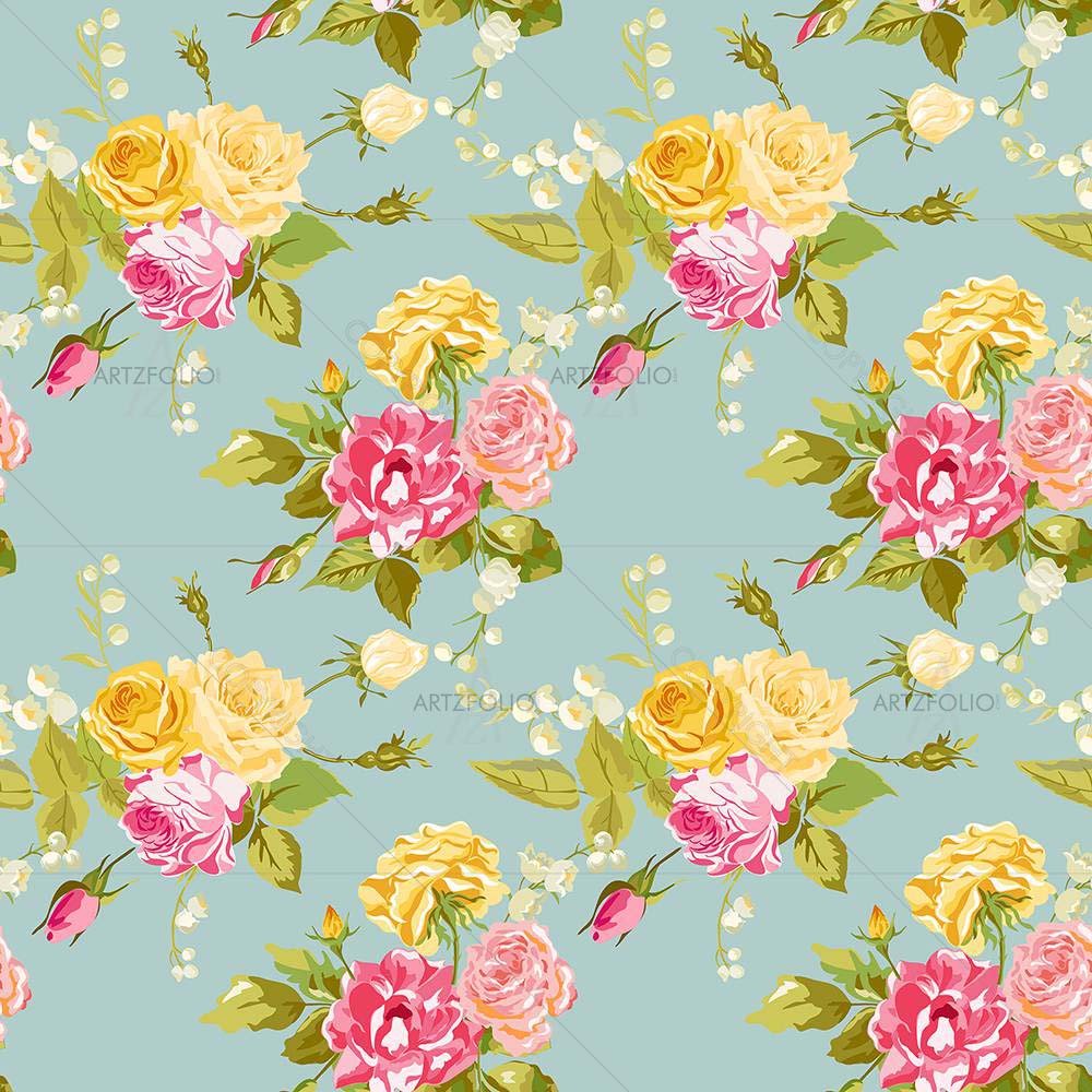 Vintage Floral Roses — Botanical custom art by ArtzFolio