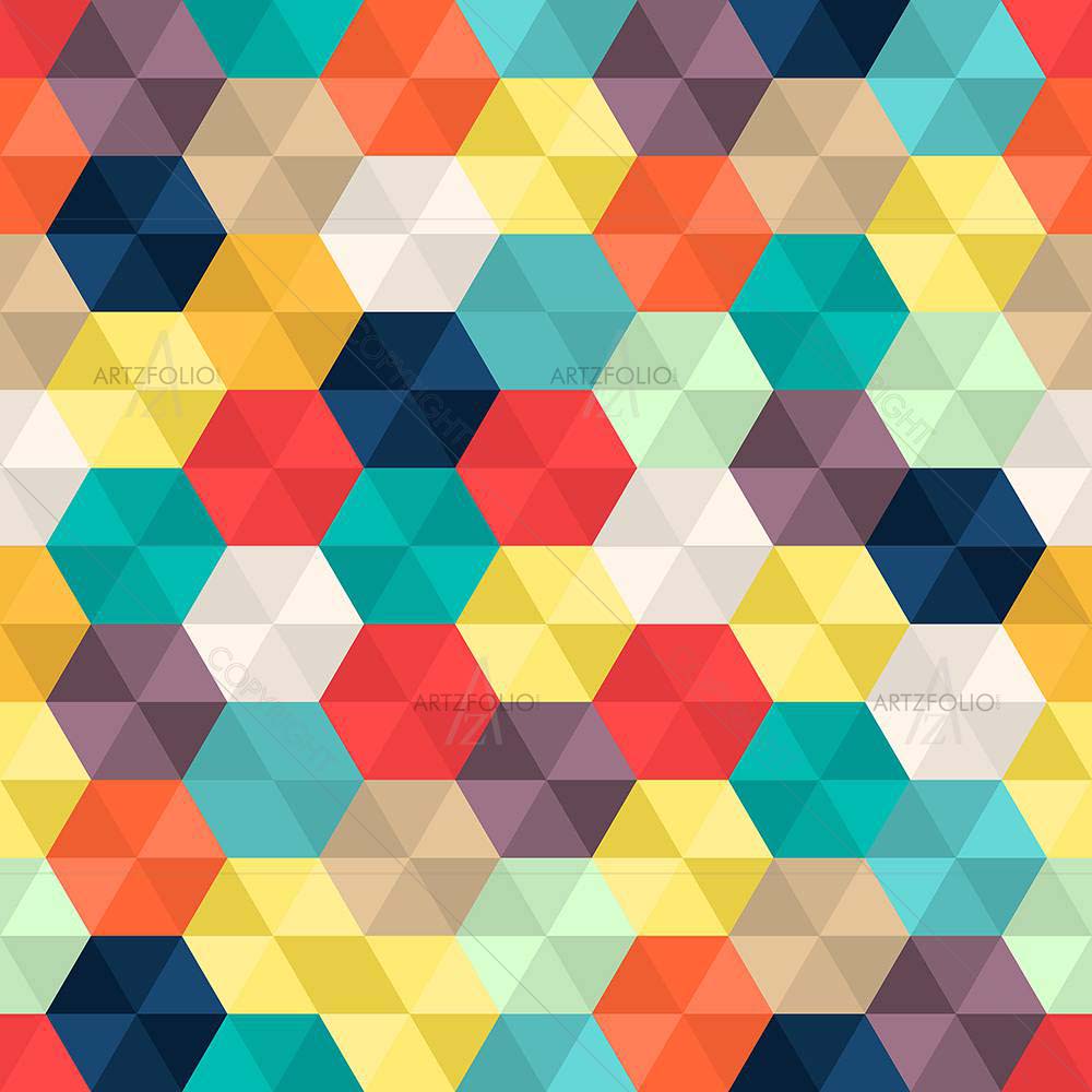 Colorful Hexagons D1 — custom-size art design 5008031