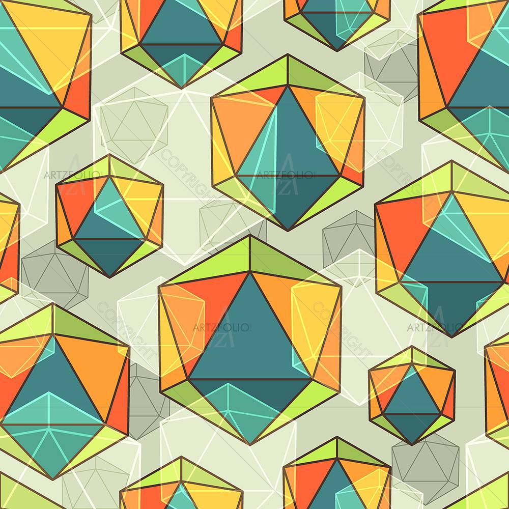Colorful Icosahedrons — Abstract custom art by ArtzFolio