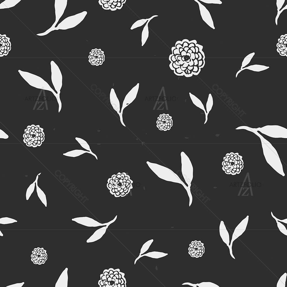 Hand Drawn Floral D2 — custom-size art design 5008033