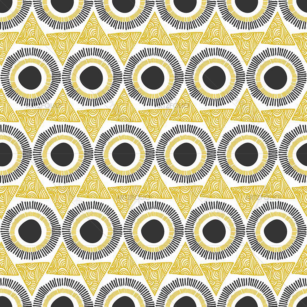 Ornate Triangles And Circles — custom-size art design 5008036
