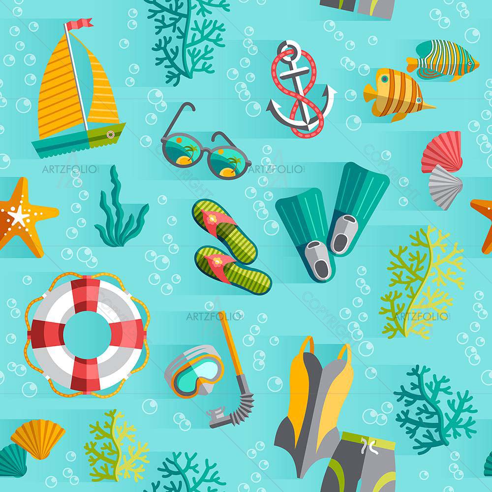 Tropical Island Vacation — custom-size art design 5008039