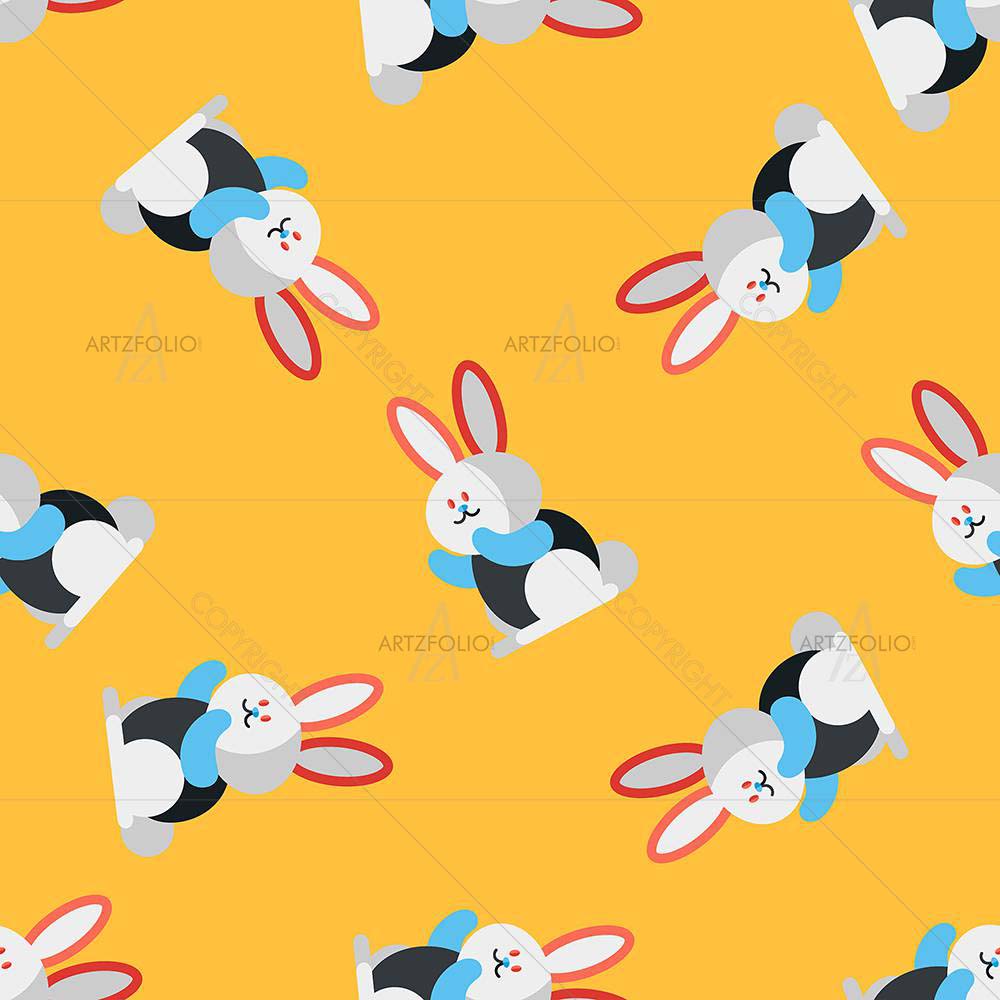 Cute Rabbit Pattern — Animals custom art by ArtzFolio
