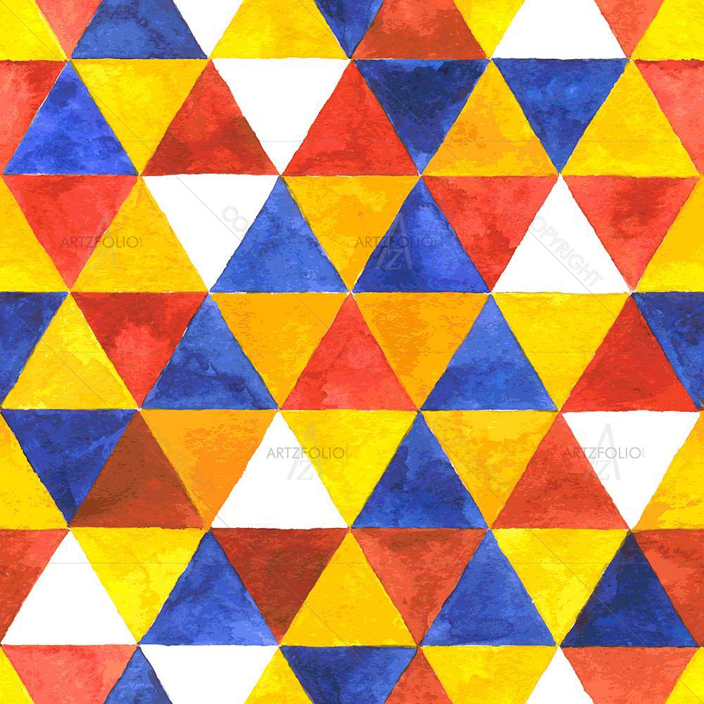 Watercolor Triangles D1 — Abstract custom art by ArtzFolio